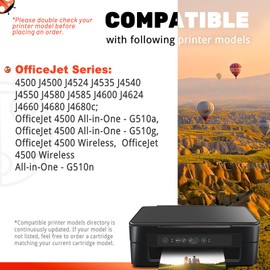 COCCINK 901XL (1 Black) Remanufactured Printer Cartridges Replacement for HP 901 XL for Officejet J4624 4500 g510a J4500 J4524 J4540 J4560 J4580 J4600 J4550 J4660 J4680 C C J458 5 Printers High