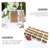 jojofuny 10Pcs Rustic Wooden Place Card Holders Elegant Memo Clips
