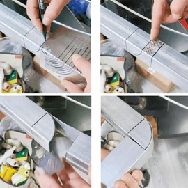 Precision Flex Angle and Arc Marking Tool, Adjustable Linear Arc Dual-Purpose Scriber, Welding Square Pipe Marking Welding Tool, Pipe Cutting Guide, Fabrication Pipefitter Measuring Tools