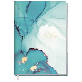 Trendstuff by Häfft Notebook A5 Lined (Emerald Gold) 126 Pages Ideal as a Diary, Bullet Journal, Idea Book, Writing Book | Sustainable & Climate Neutral