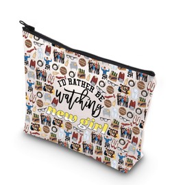 WCGXKO TV Show Inspired Zipper Makeup Bag Travel Bag for Mom Sister Best Friend Wife Aunt (Watching New CA)