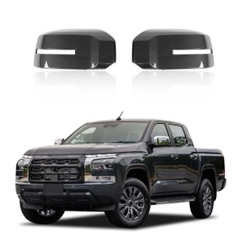 HIRUFAIT Side Door Mirror Cover for M-itsubishi Triton & L200 2024 2025 Accessories, ABS Car Exterior Rear View Mirror Housing Protector Cover Cap Self-adhesive 2PCS (Carbon Fiber Pattern)