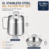 2L 304 Stainless Steel Deep Fat Fryer with Oil Strainer
