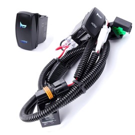Gebildet 12V 20A Waterproof Laser Horn Rocker Switch Wiring Harness Kit, LED Lighted Backlit On/Off Toggle Switch + Relay Wiring Harness Kit for Truck, Car, Boat, SUV, ATV, UTE 4X4