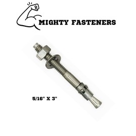 MIGHTY FASTENERS Wedge Anchors 5/16" X 3" - Premium 304 Stainless Steel, Heavy-Duty Expansion Bolts for Concrete & Masonry, Anti-Rust Performance, Durable 25 Pack