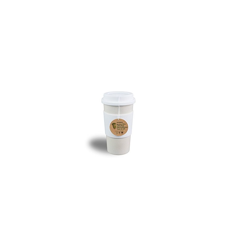 Peterson Housewares Bamboo Fiber Eco Cup, 16 oz, White