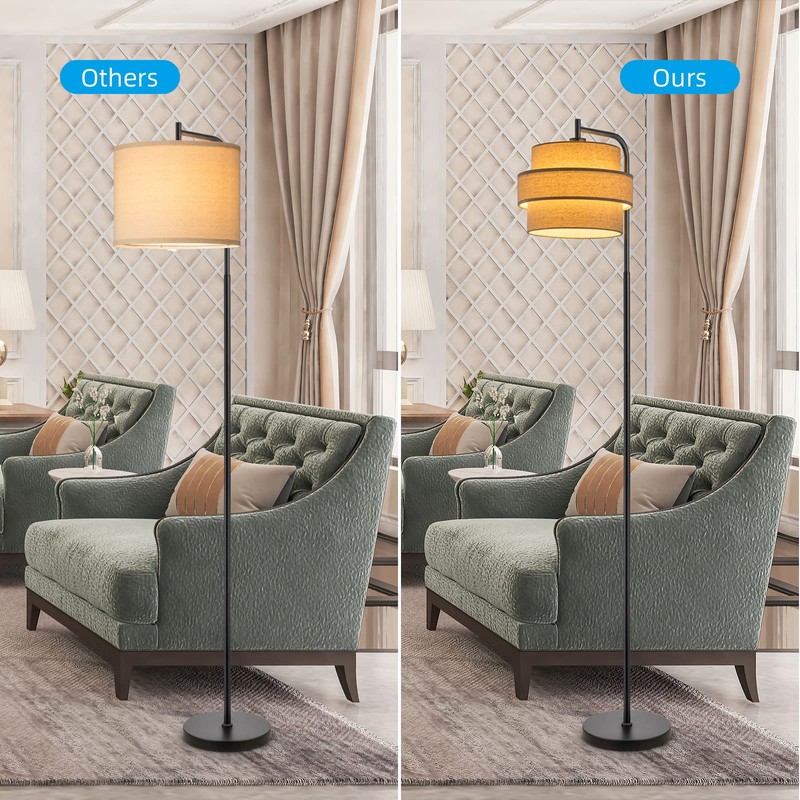 ELFCAB 3-tier Drum Lamp Shade for Pendant Lighting Floor Lamps