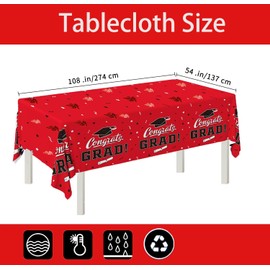 Graduation Decorations 2025, Graduation Plates Napkins Congrats Grad Banner, Tablecloth, Red Black Disposable Paper Plates Tableware Party Supplies for School College Class of 2025, Serve 25