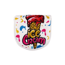 Golf Club Head Covers,1pc Ice Cream Mallet Putter Golf Headcovers for Woods, PU Leather with Advanced Embroidery for Most Brands