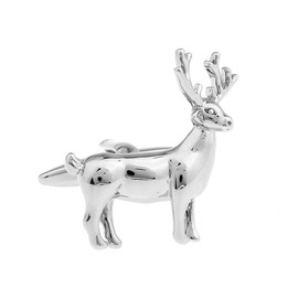 Large Standing Stag Cufflinks Deer Shooting Hunting Stags Silver Cuff Links