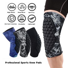 Topeter Sports Knee Pads 1 Pair Mens Padded Knee Brace Womens Compression Knee Sleeves, 1 Pair (Grey L)