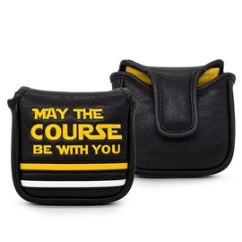 Golf Headcovers Golf Club Head Covers May The Course Be with You Style Elegant Embroidery Premium Leather Driver Fairway(FW) Wood Hybrid(UT) with Number Tags (for Mallet Putter(1pcs))