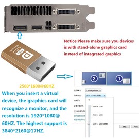Woieyeks 4K DisplayPort Dummy Plug,Headless Ghost Display Emulator EDID Emulator Plug Support 1080@60Hz-3840x2160@17hz 2-Pack