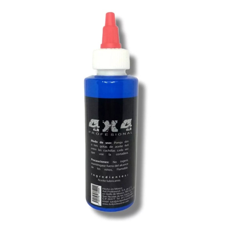 4x4 Profesional Aceite Lubricante Para Maquinas De Corte Cabello 118.3ml