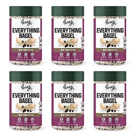 Pereg Mixed Spices - Everything But The Bagel Mix Seasoning, (5.3 Oz x 6 Pack) Blend of Garlic, Onion, Sesame & Poppy Seeds, Salts & Spices, No Fats, Cholesterol & Sugar-Free, 5 Calorie Per Serving