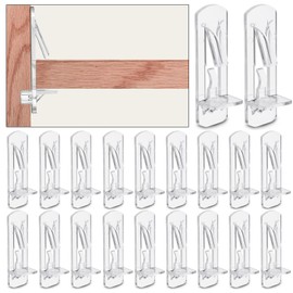 20 Pcs Plastic Locking Shelf Support Pegs, 5mm Shelf Pins Bracket, Kitchen Cabinet Wooden Shelf Clips for 5mm Peg x 3/4” Thick Plate