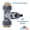 Push On T-STOP Shut Off Valve (1/2" Push x 1/2"