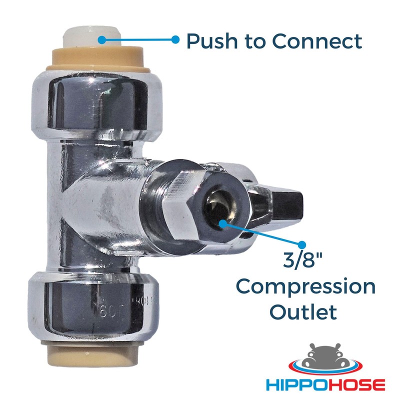 Push On T-STOP Shut Off Valve (1/2" Push x 1/2"