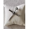 Joyeria Jara .970 Solid Silver Oxidized Nail Cross Pendant New