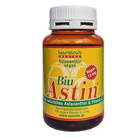 Astaxanthin I 100 Capsules Vegan I Ivarssons BiuAstin I 12 mg Natural Astaxanthin from Hawaii I with Vitamin E