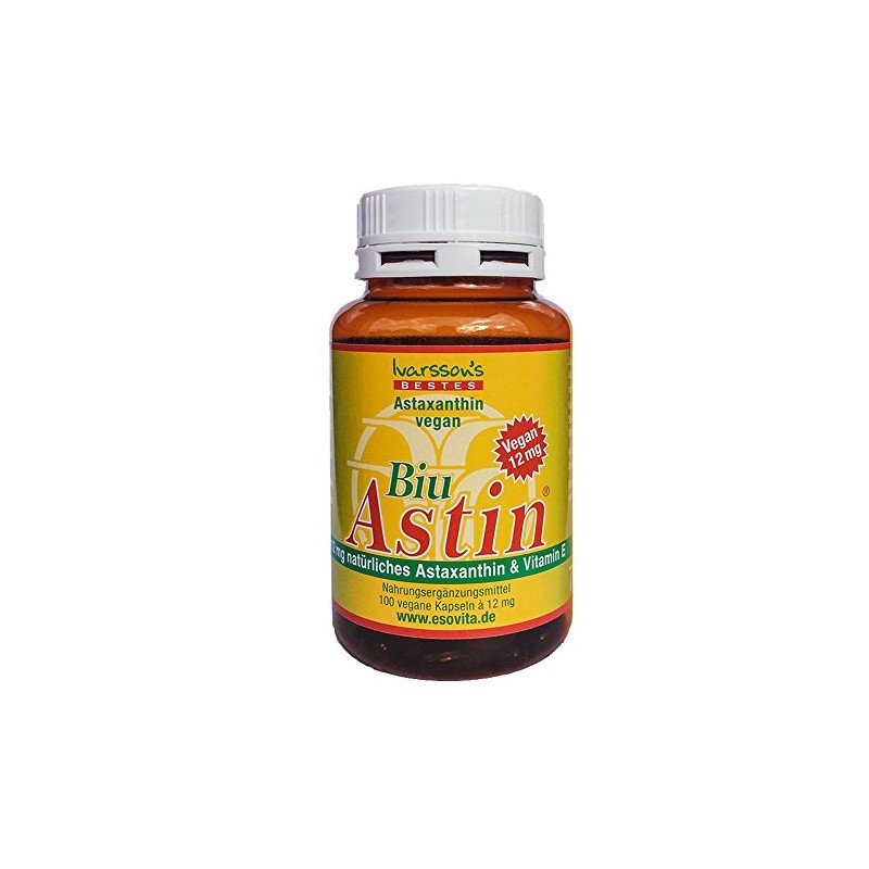 Astaxanthin I 100 Capsules Vegan I Ivarssons BiuAstin I 12