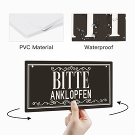 Putuo Decor Please Do Not Disturb Sign, Please Knock Door Sign, Reversible Double Sided Sign for Business, Office, Therapist, Clinics, Treatments, 10 x 5 Inch PVC Hanging Plaque