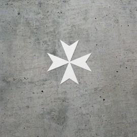 Decal Stickers of Maltese Cross (White) (Set of 2) Luxury Weatherproof Vinyl Decal Stickers for Laptop Desktop Smartphone Car Dirt Bike Wall Room Mason Jar Bathtub Door - ANDstic880085WH