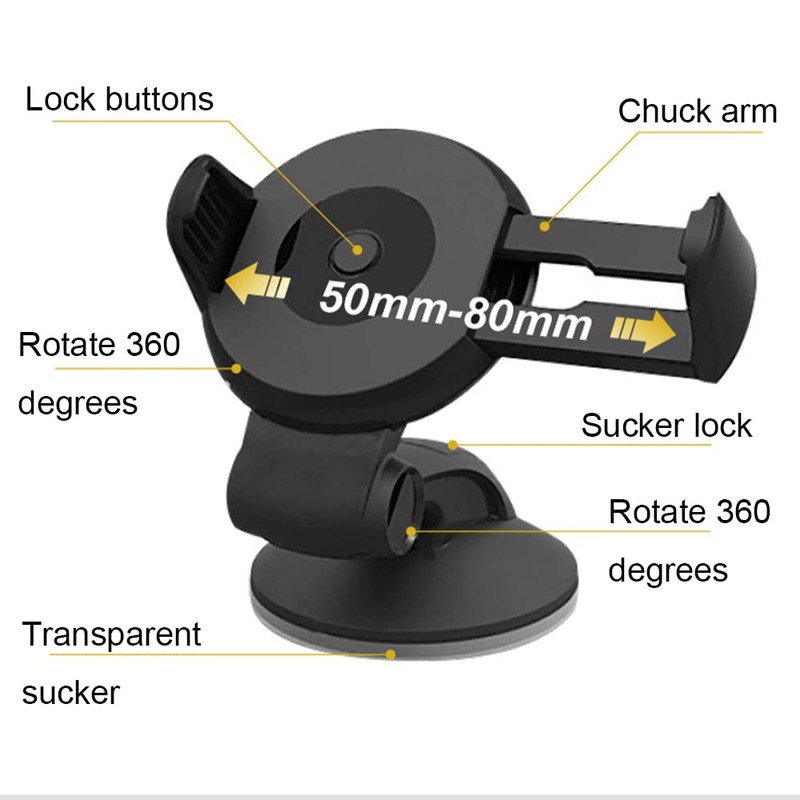 QYNuLi 360° Rotation Car Mobile Phone Cradle Car Phone Holder