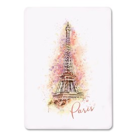 Paris, Eiffel Tower, Watercolor (Playing Card Deck, 52 Card Poker Size with Jokers)