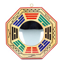 better us 6 Inch Chinese Bagua Mirror Feng Shui Wood Mirror (Convex)