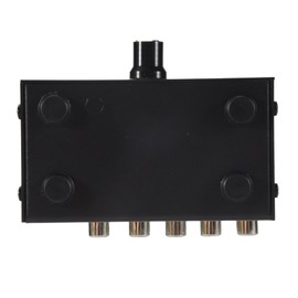 Aswalling 1 in 4 Out Stereo Signal Source Splitter Audio Frequency Signal Distribute Device Non Consumption Output Interface