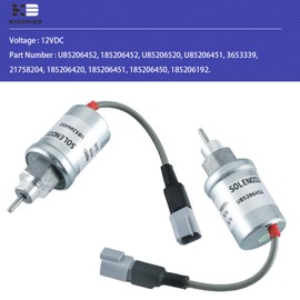 U85206452 Fuel Shut Off Solenoid 185206452 U85206520 U85206451 185206450 185206451 for Caterpillar Engine 3011C 3013 3013C 3024 Perkins 402D 403C 403D 404C Stop Solenoid 12VDC