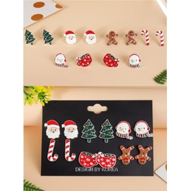 Christmas Earrings for Women Christmas Tree Snowflakes Earrings Candy Cane Penguin Gingerbread Earrings Christmas Stocking Stuffers Christmas Holiday Earrings Christmas Jewelry for Women
