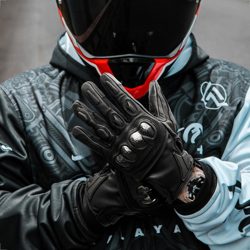 evermotor Winter Motorcycle Gloves, Goat Leather, Touchscreen Gloves, Waterproof, Certified,