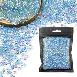 CLRDIVA Craft Rhinestones Resin 5mm Transparent Light Blue AB Rhinestones for Crafting Flatback Rhinestone Bedazzling Gems Jelly Round Diamonds for Shoes Tumblers Nails Makeup DIY Bling Decoration