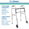 MediChoice Dual-Release Two Button/Folding Walker, Height Adjustable with 5 Inch