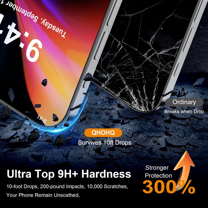 QHOHQ QHOHQ for iPhone 16 Plus Privacy Screen Protector +