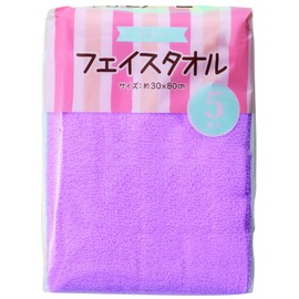 [パック商品] カラーフェイスタオル5Ｐパック