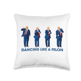 Trump Dancing Like a Felon Throw Pillow