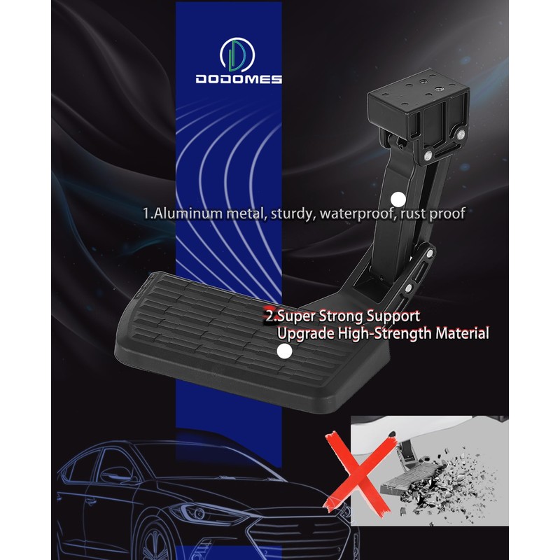 Dodomes Rear Bed Step Retractable Truck Bumper Step Replacement for