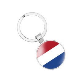 vmcoatdu Netherlands Holland National Flag Key Chain Keyring Gift Men Women Keychain Stainless Steel and Inlaid Glass Materials, Picture, One Size