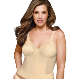 Exquisite Form 5107532 Fully Slimming Wireless Back & Posture Support Longline Bra with Back Closure, Beige, 42D