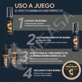 Kaisasa Kit Barba aceite para barba,cuidado de barba,shampoo para barba,kit para barba,plumon para barba,regalos hombres,regalos para caballeros 13pcs