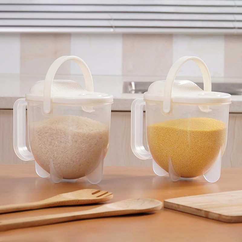 Rice Washer Strainer Bowl with Top Drainer, Microporous Small Colander