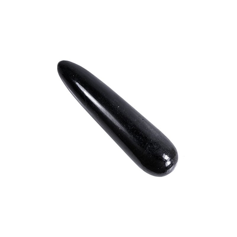 Black Tourmaline Massage Stick | Gemstone Handle 8-10 cm |