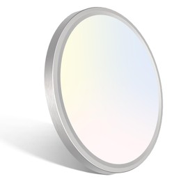 libtit 7 Inch Nickel Brushed Flush Mount Ceiling Light, 15W Ceiling Light Fixture,3000K/4000K/6500K Color Selectable,Ultra-Thin Round Ceiling Lighting Fixture for Bedroom Kitchen Pantry Basement