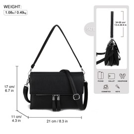 Gladdon Small Crossbody Purse for Women Trendy Shoulder Bag with Adjustable Strap Ladies Handbags Black