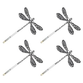Mabor Dragonfly Hair Clip, Silver Antique Decorative Bobby Pins for Prom Birthday Party Wedding Retro Hair Styling Pins Accessories for Women Girls Bride French Hairpins