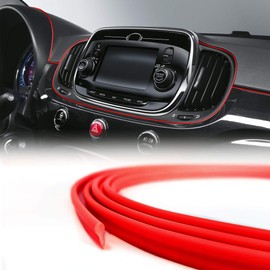 4R Quattroerre.it 19950 Trim Stripes Interlocking Profile for Car Interior, Red, 3 mm x 3 m
