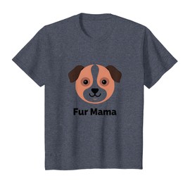 Fur Mama Adorable Dog Print Pet Lover Gift T-Shirt, Youth, Heather Blue